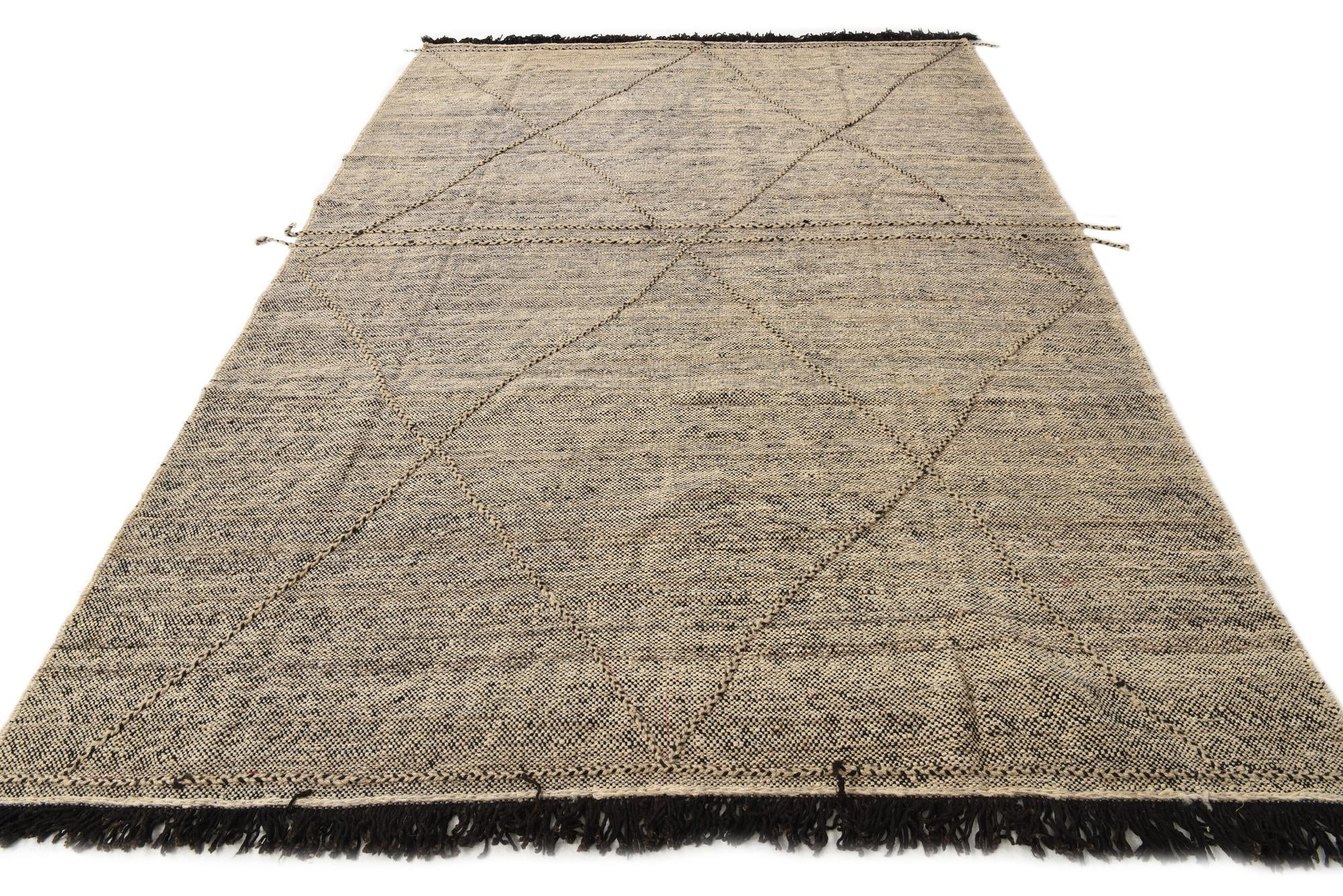 7' x 9' 7 Hand Knotted Moroccan Wool Rug