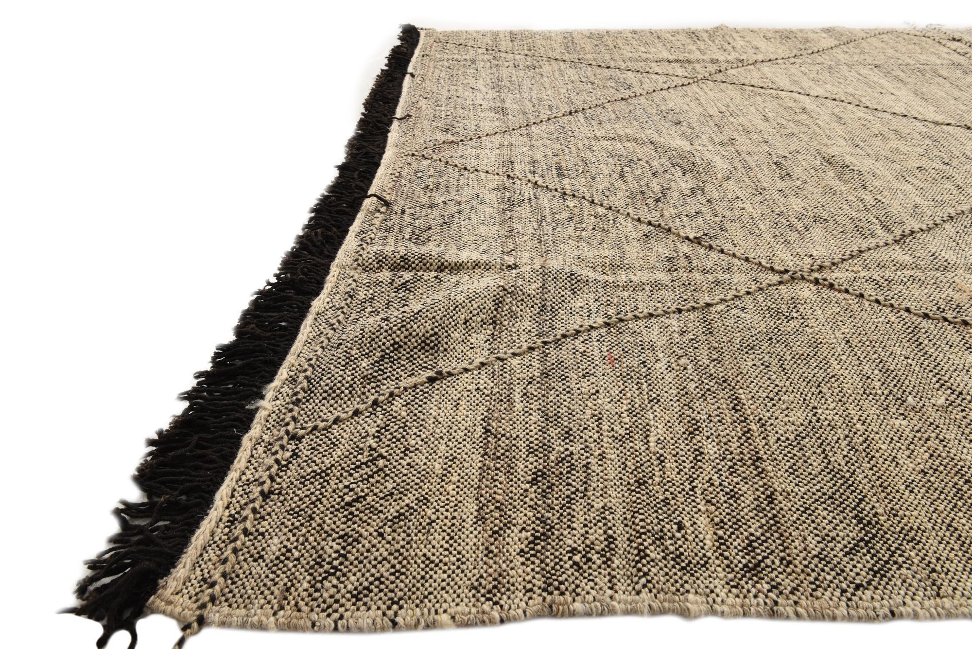 7' x 9' 7 Hand Knotted Moroccan Wool Rug
