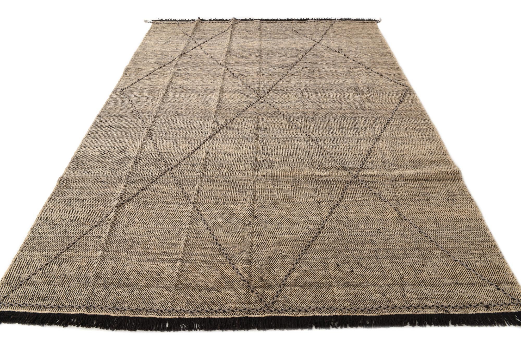 7' 1 x 9' 8 Hand Knotted Moroccan Wool Rug