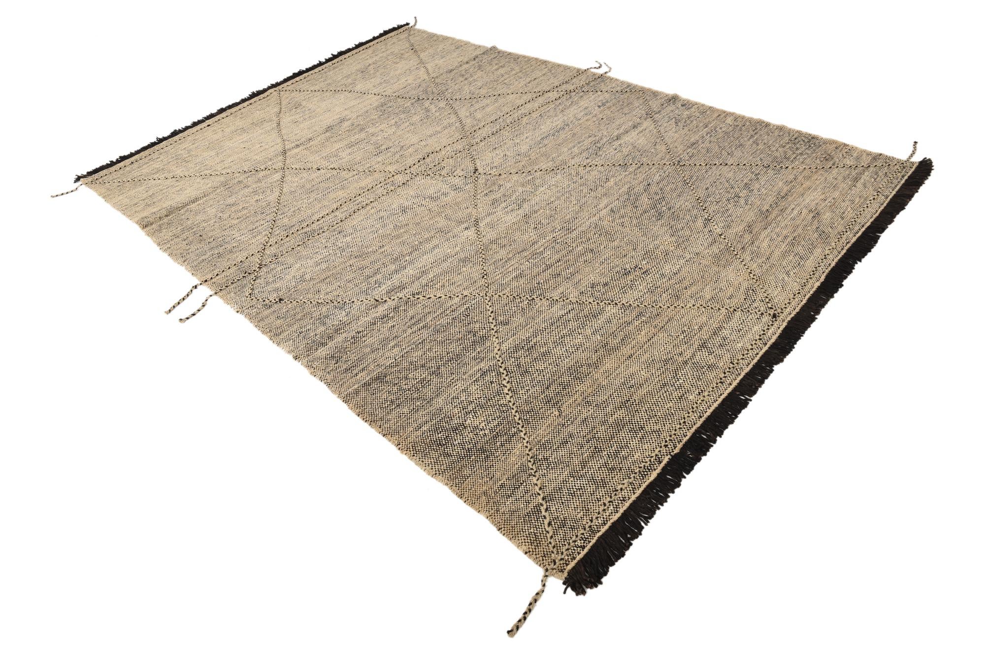 7' x 9' 8 Hand Knotted Moroccan Wool Rug