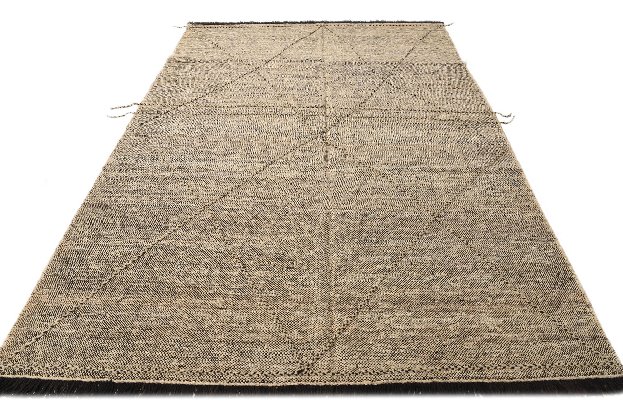 7' x 9' 8 Hand Knotted Moroccan Wool Rug