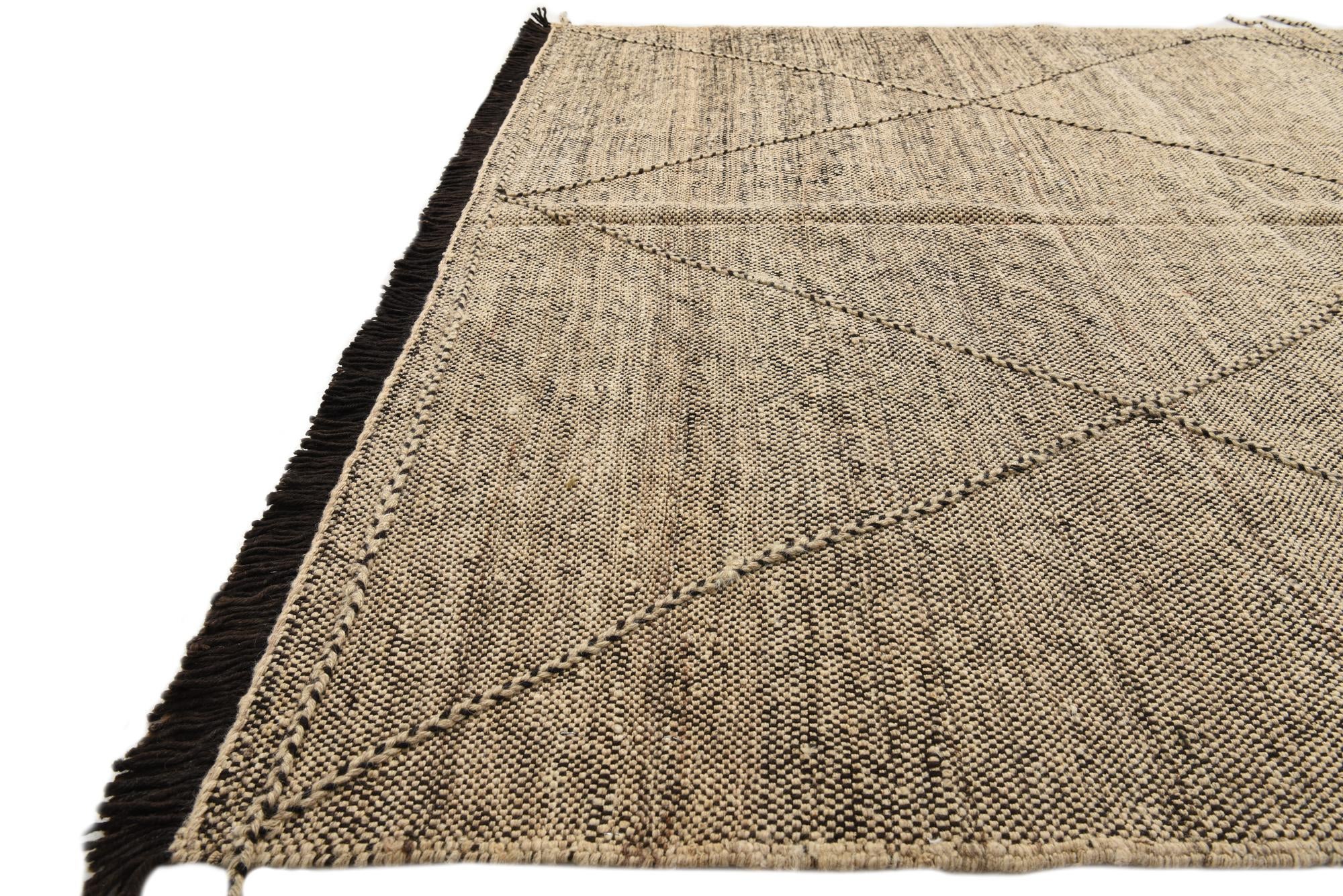 7' x 9' 8 Hand Knotted Moroccan Wool Rug