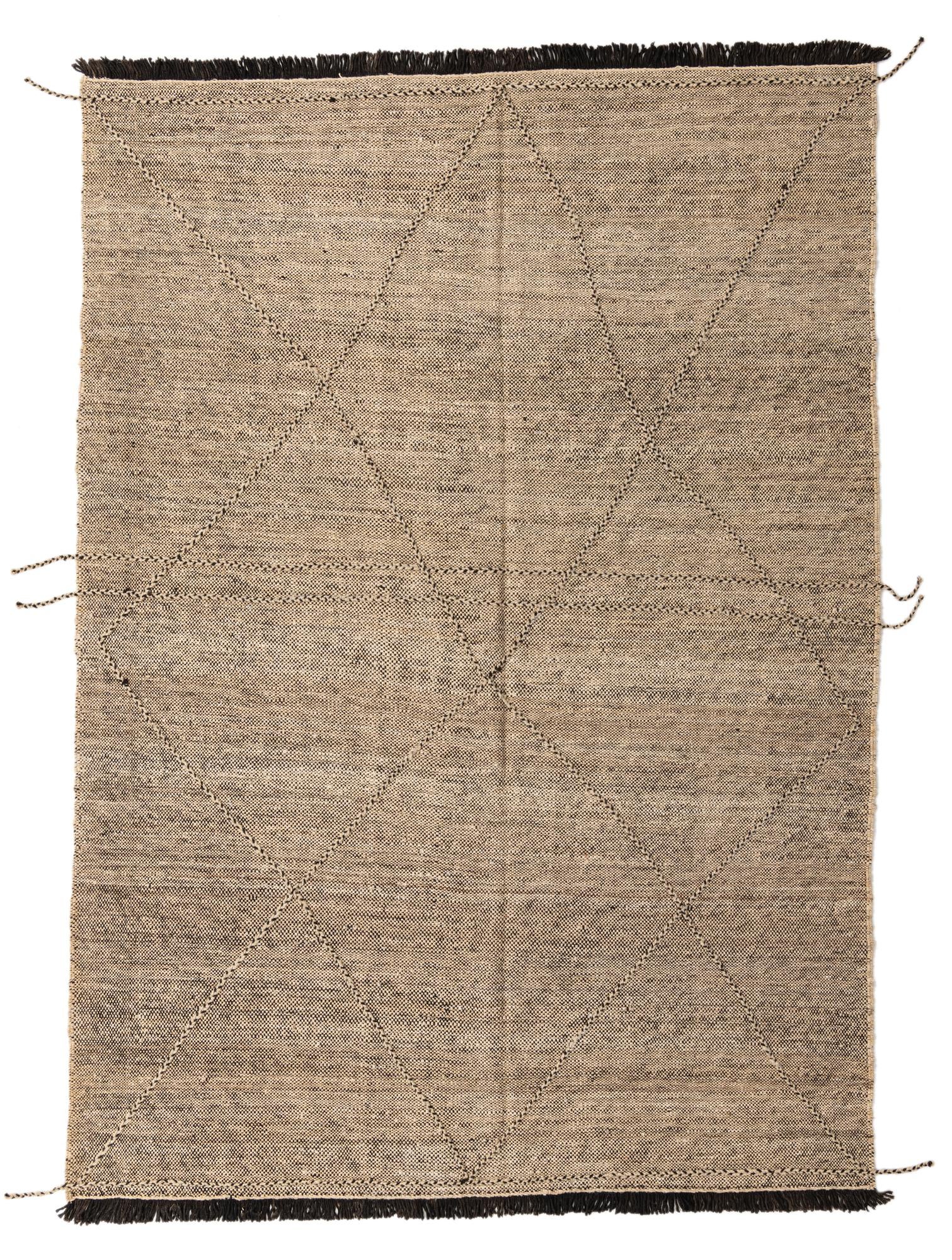 7' x 9' 8 Hand Knotted Moroccan Wool Rug