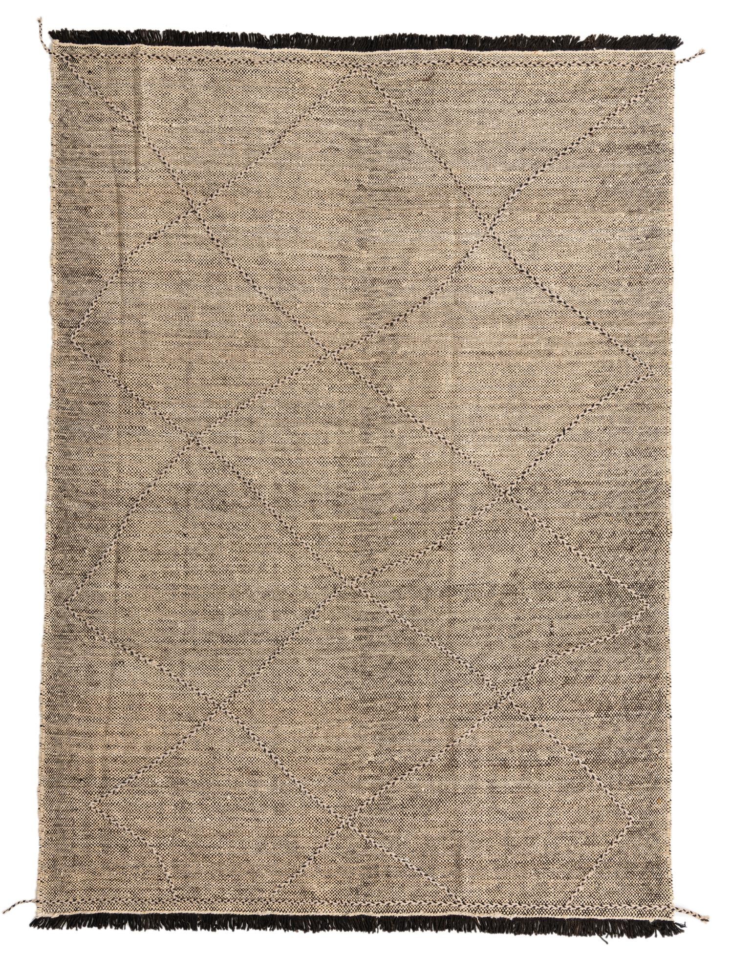 7' x 9' 6 Hand Knotted Moroccan Wool Rug