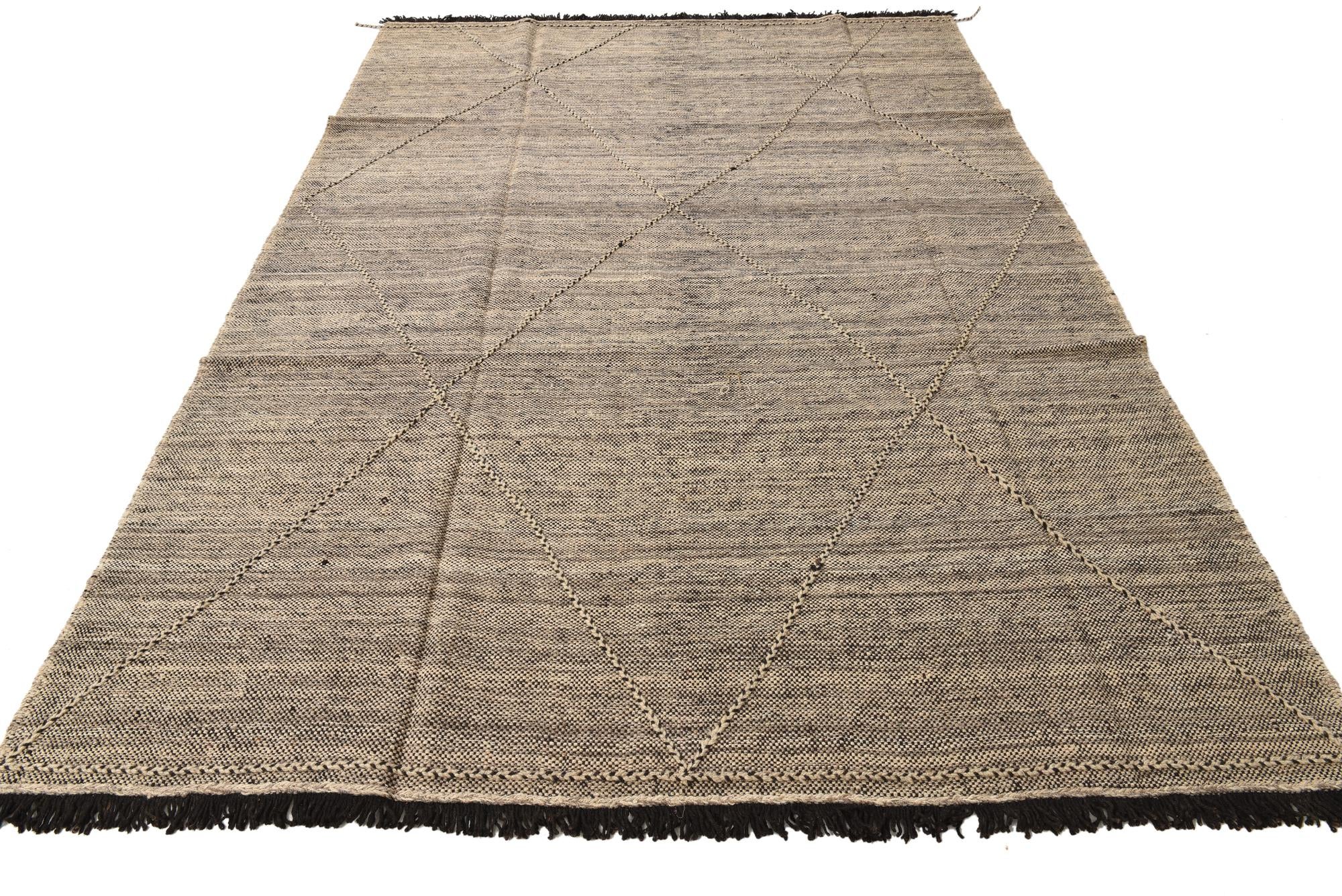 7' x 9' 9 Hand Knotted Moroccan Wool Rug