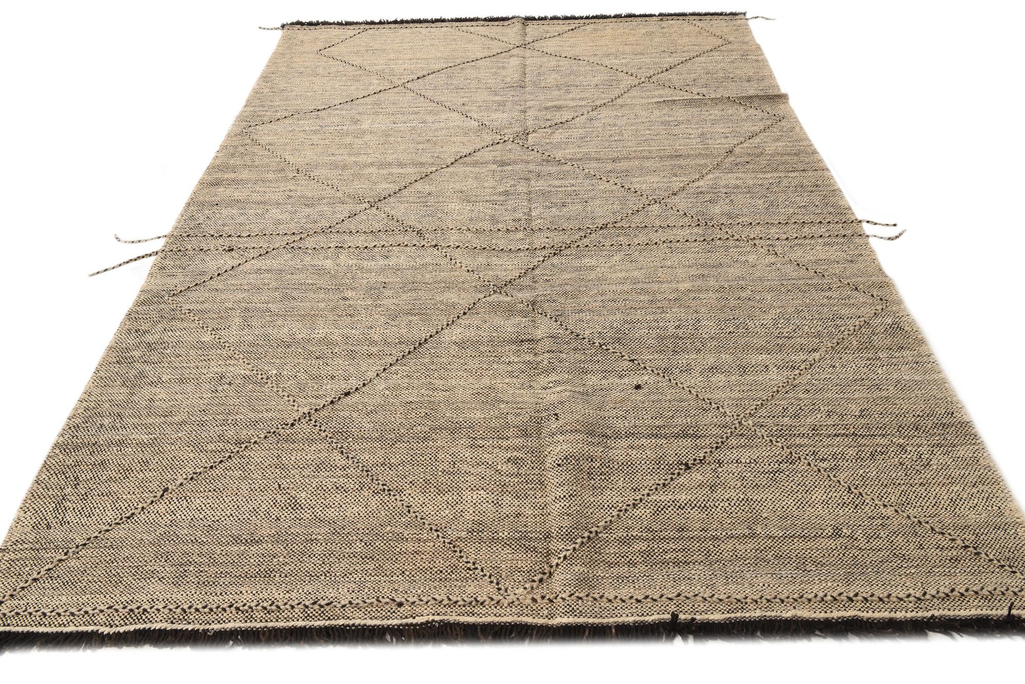 6' 10 x 9' 8 Hand Knotted Moroccan Wool Rug