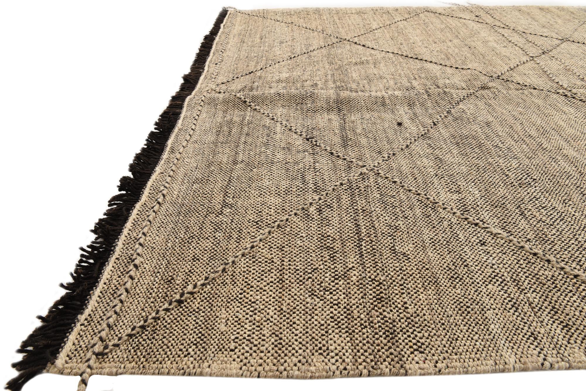 6' 10 x 9' 8 Hand Knotted Moroccan Wool Rug