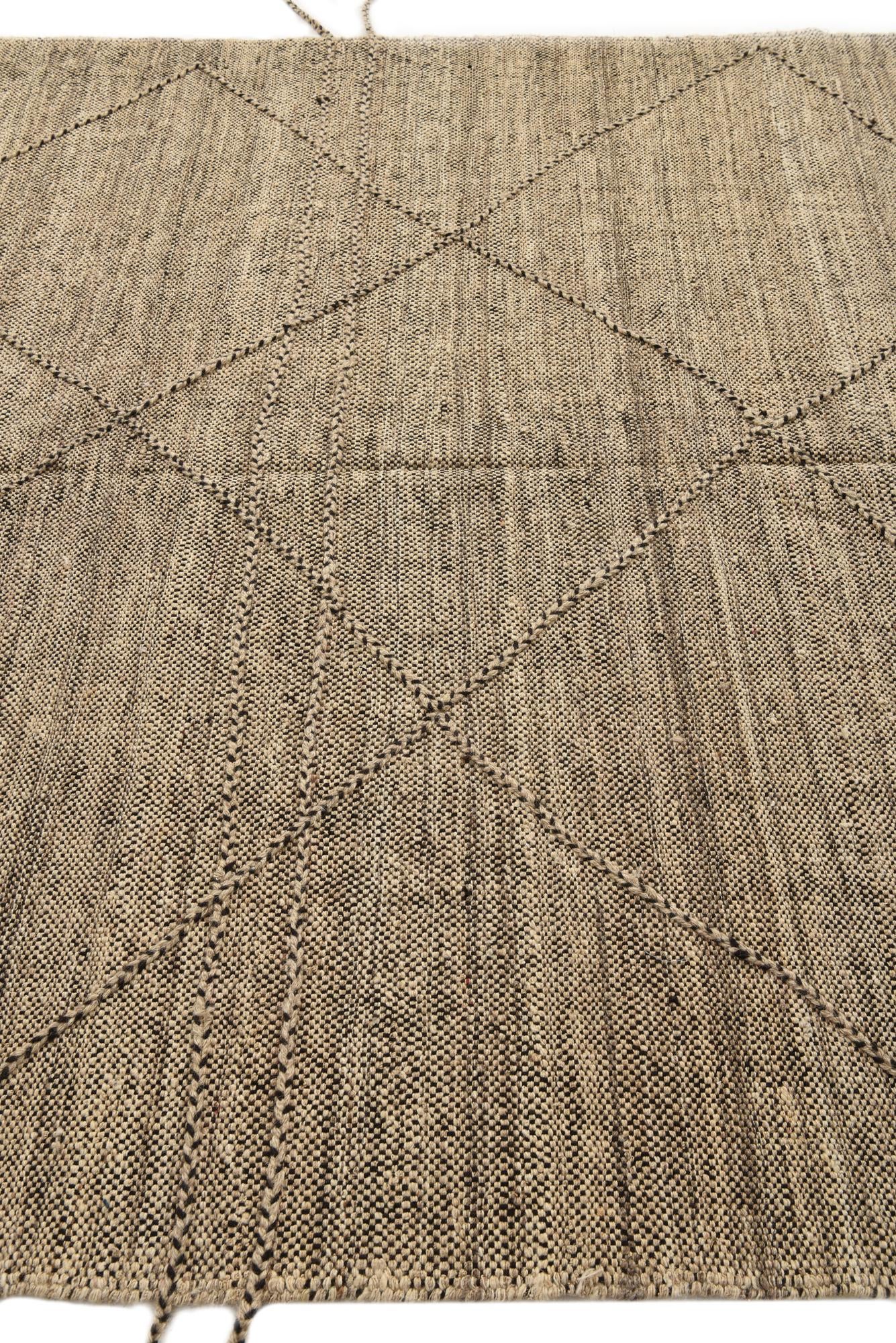 6' 10 x 9' 8 Hand Knotted Moroccan Wool Rug