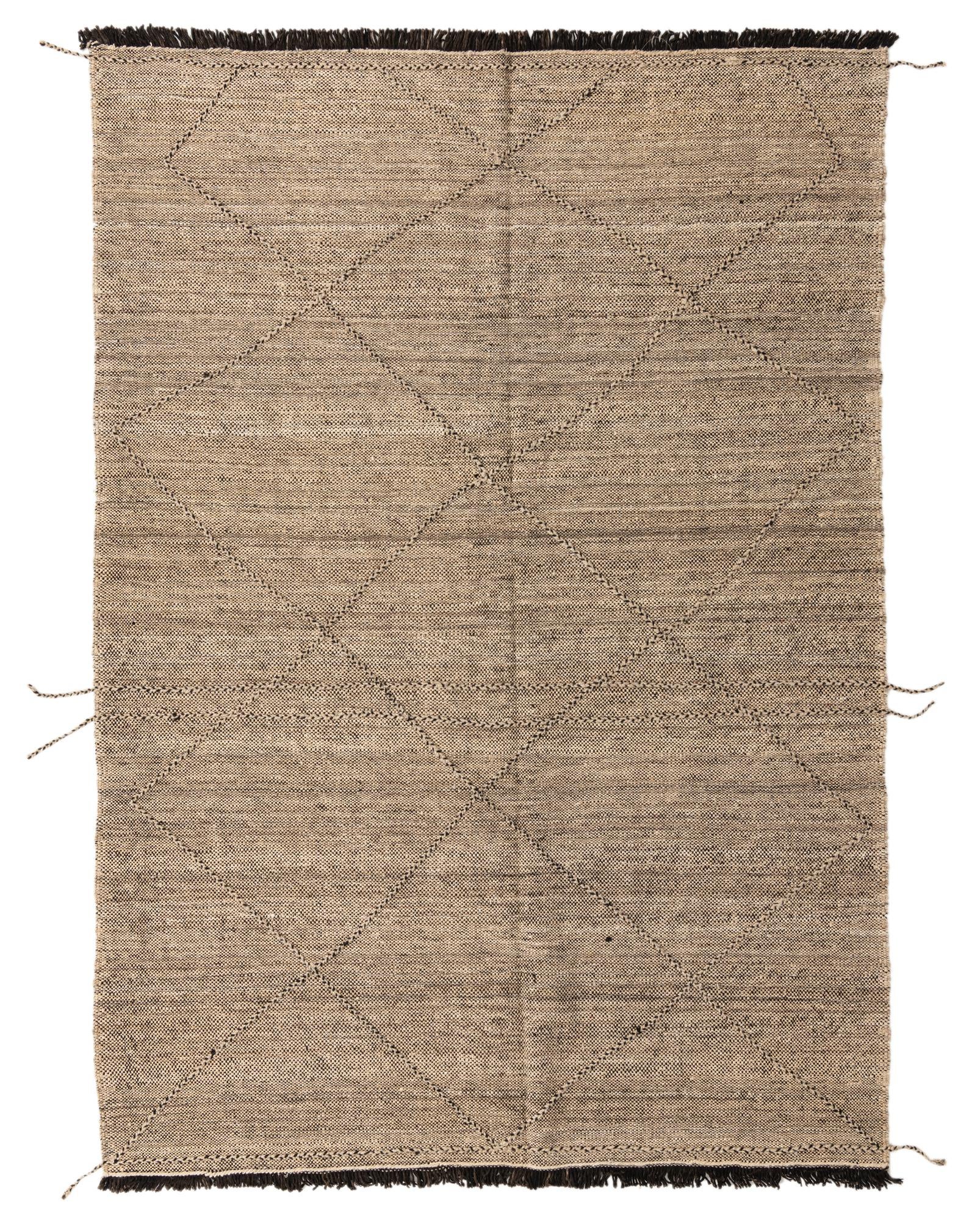 6' 10 x 9' 8 Hand Knotted Moroccan Wool Rug