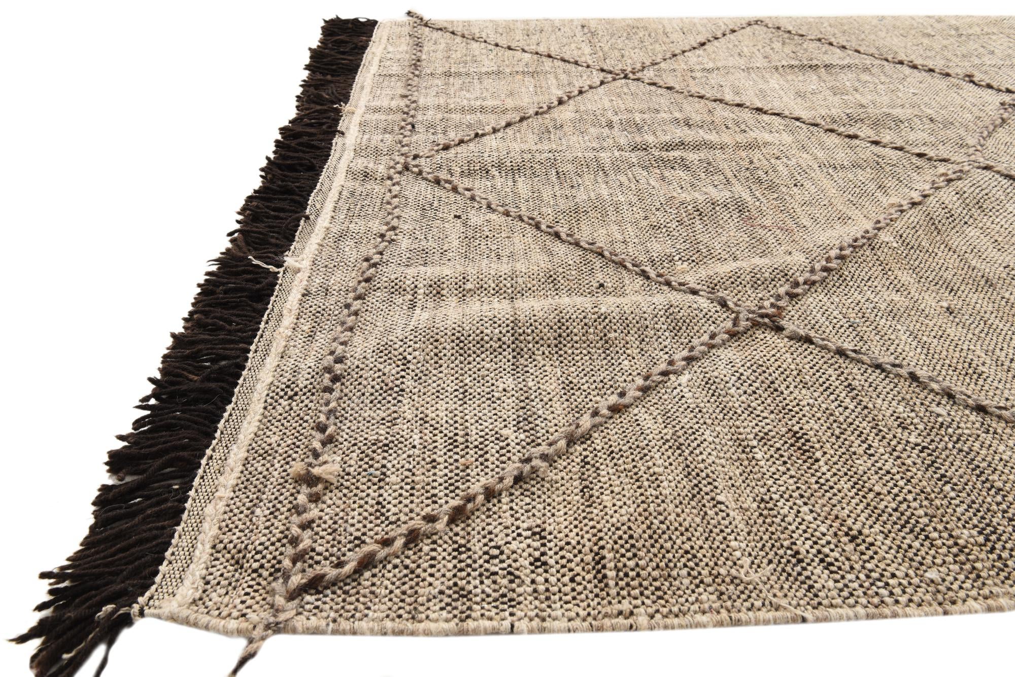 5' 9 x 8' Hand Knotted Moroccan Wool Rug