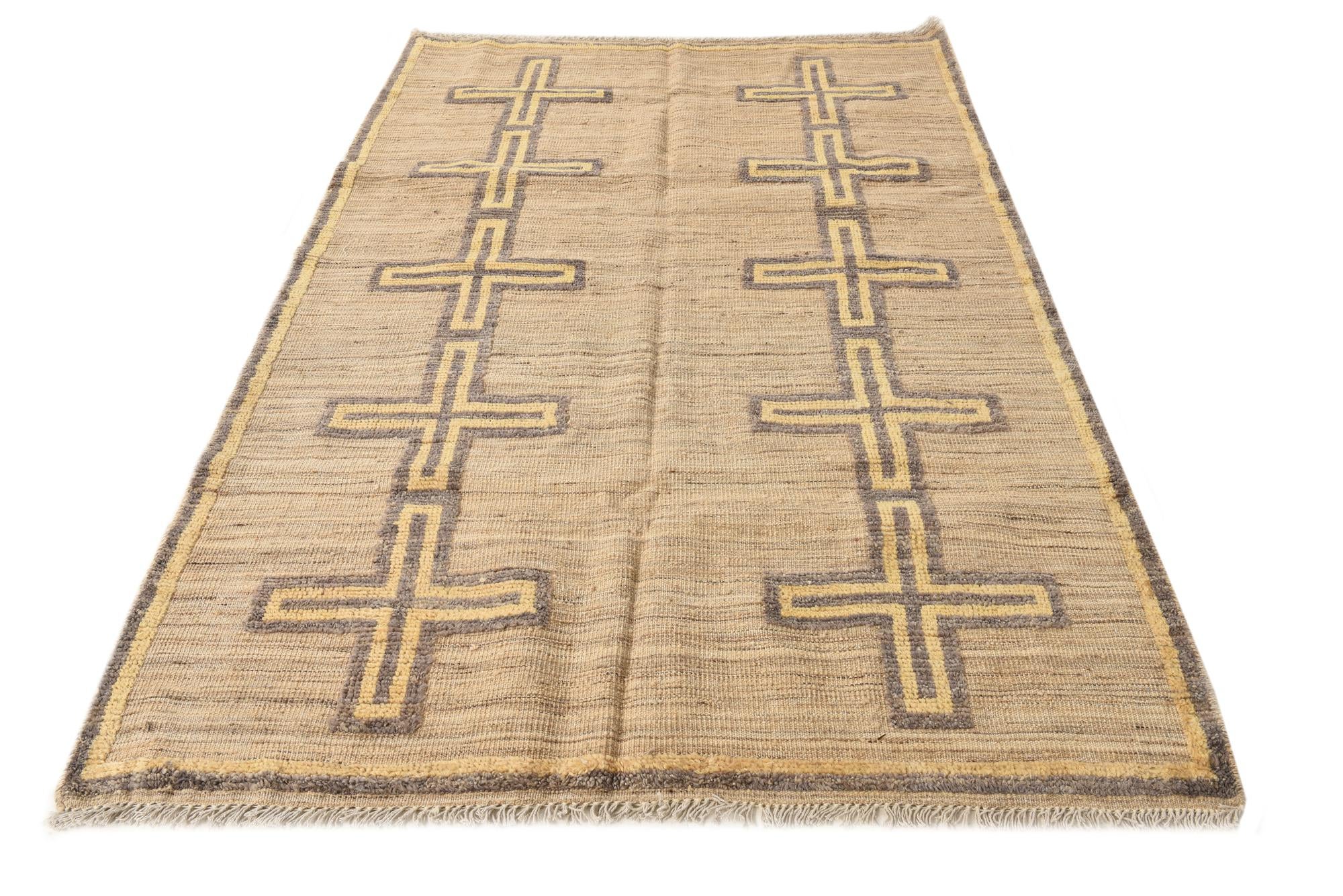 4' 10 x 7' 4 Hand Knotted Moroccan Wool Rug