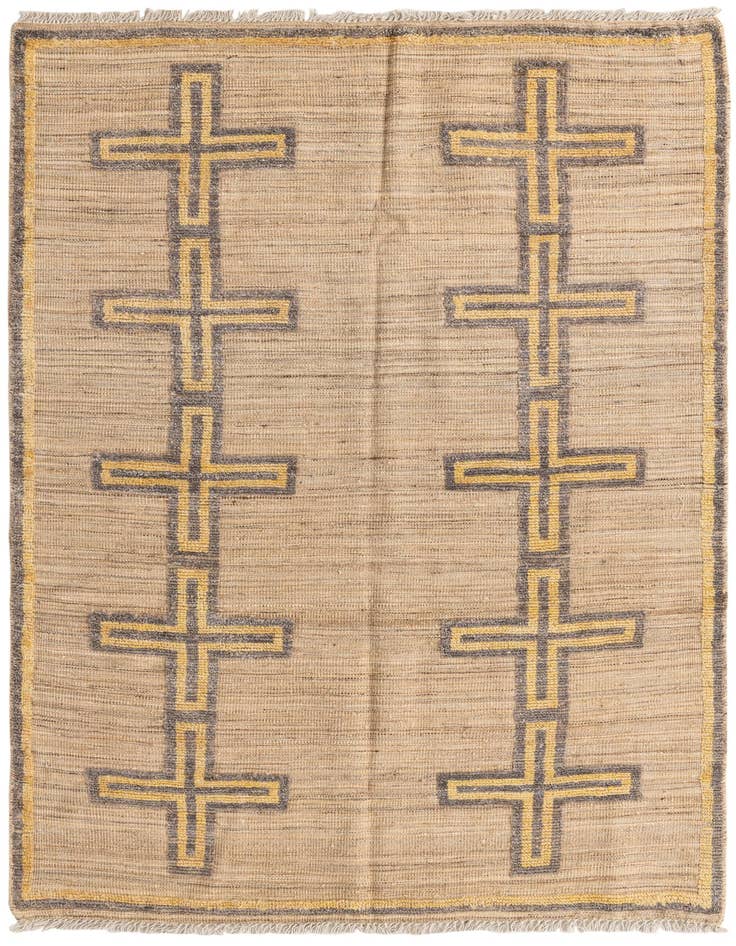 Detail image of 4' 10 x 7' 4 Hand Knotted Moroccan Wool Rug