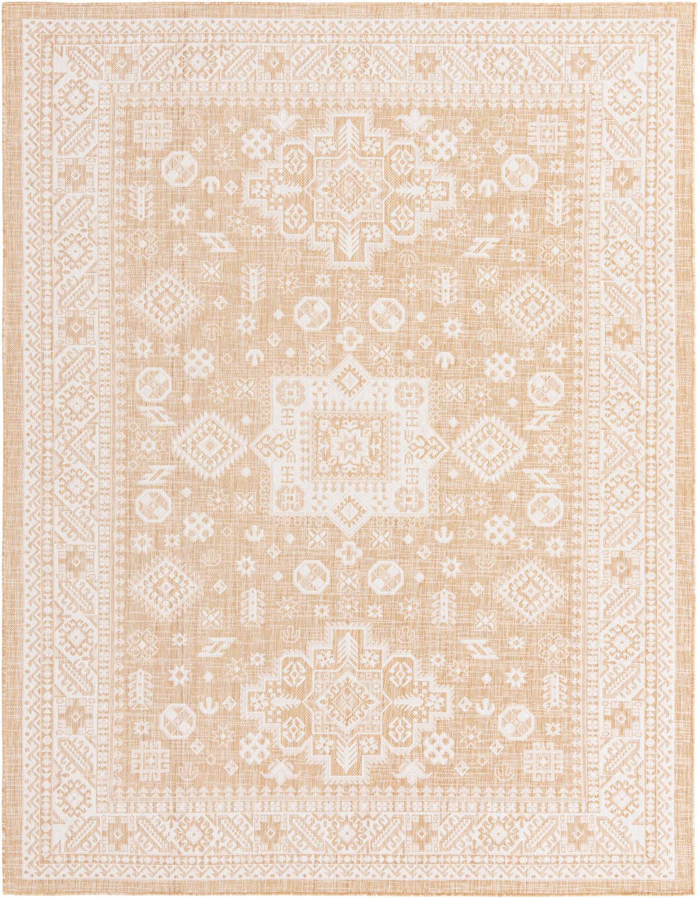 7' 10 x 11' Easy-Clean Aztec Indoor / Outdoor Rug