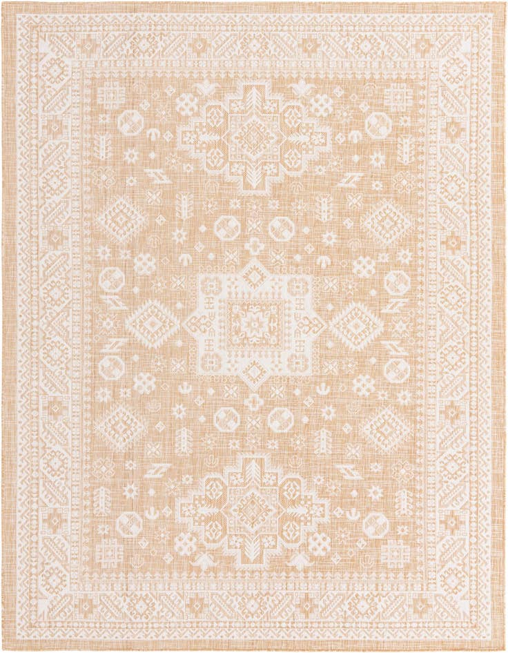 Detail image of 7' 10 x 11' Easy-Clean Aztec Indoor / Outdoor Rug