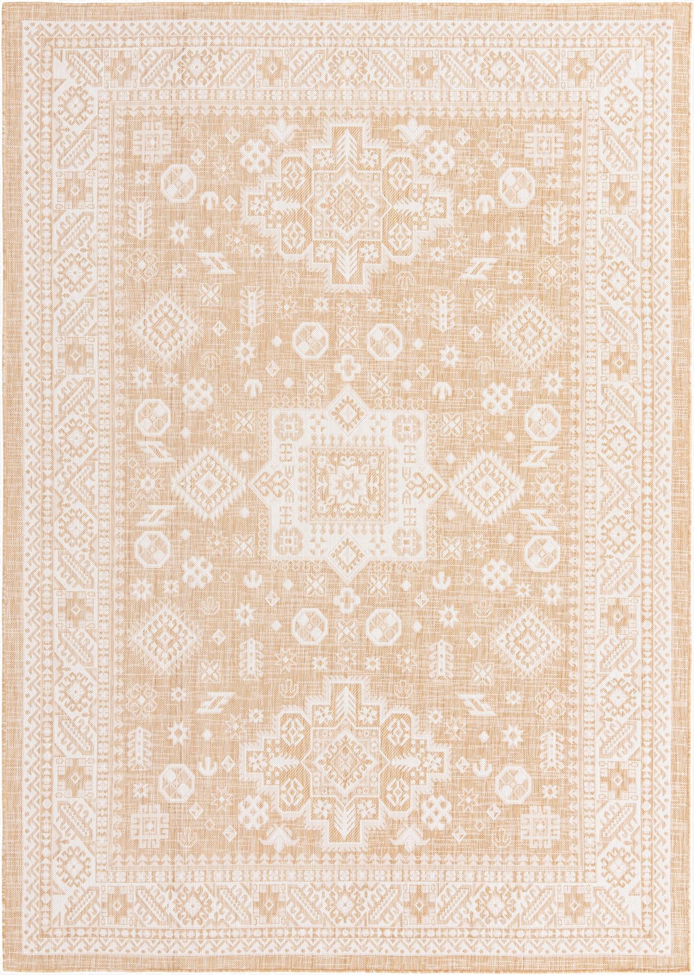 7' 10 x 11'  Washable Aztec Indoor / Outdoor Rug