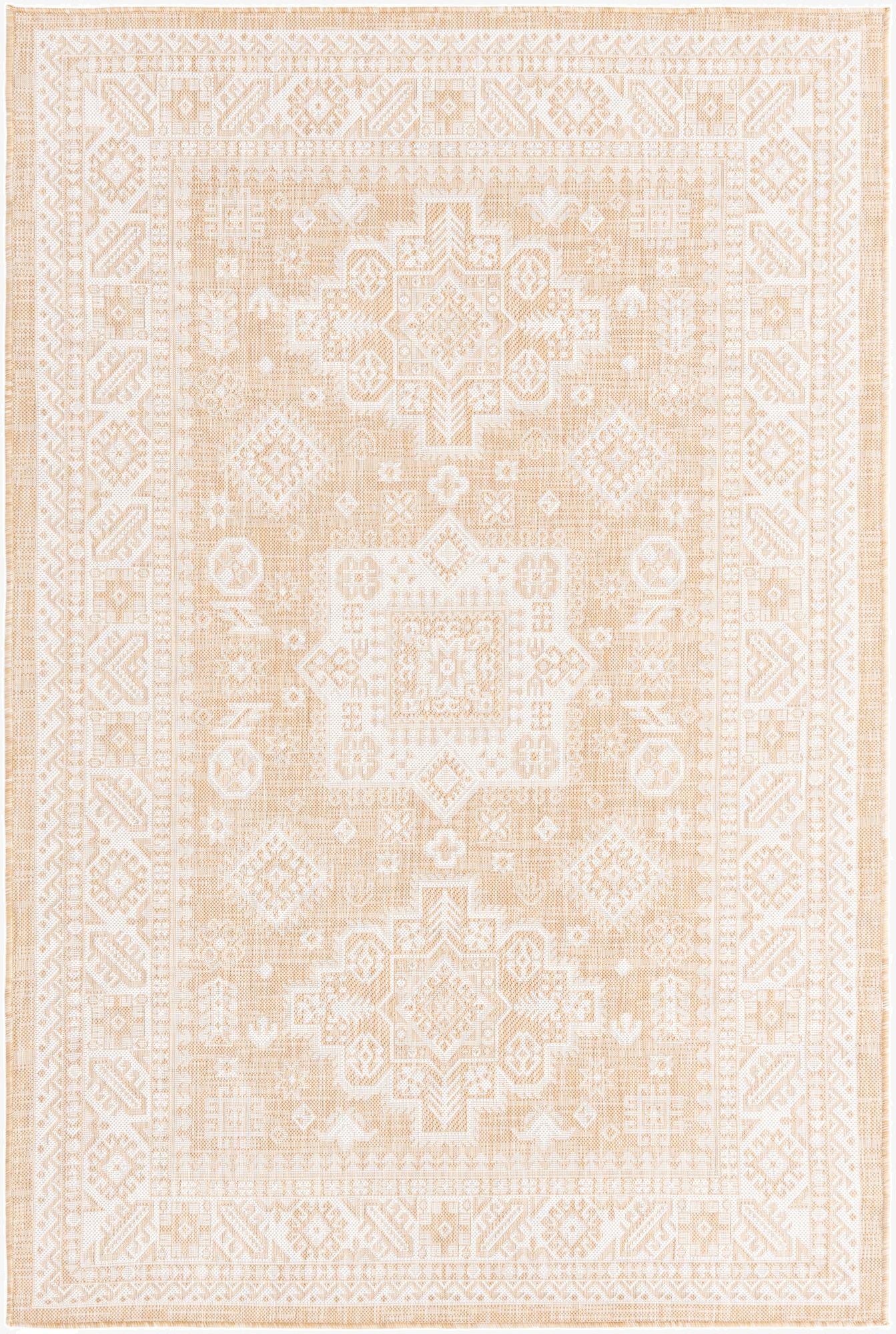 Primary image 5' 3 x 8'  Washable Aztec Indoor / Outdoor Rug