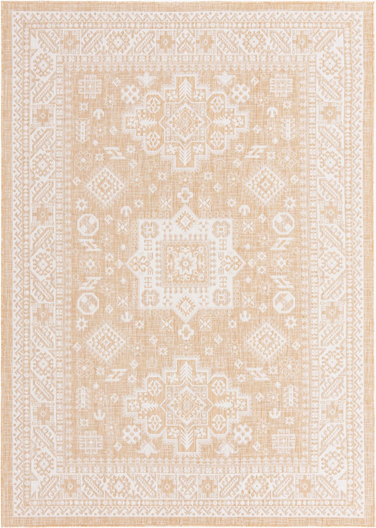 Primary image 7' x 10'  Washable Aztec Indoor / Outdoor Rug