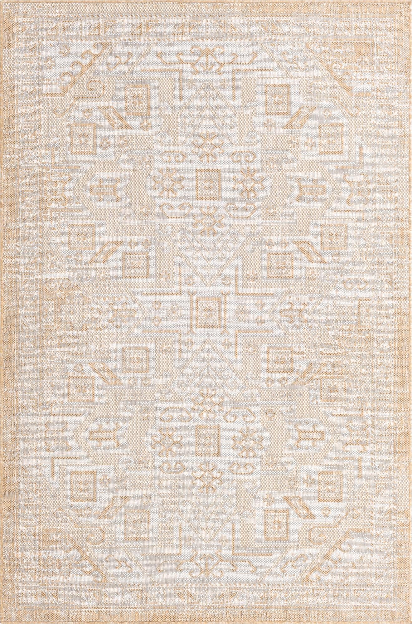 5' 3 x 8'  Washable Aztec Indoor / Outdoor Rug