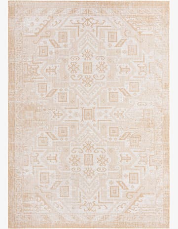 Natural Easy-Clean Aztec Indoor / Outdoor Rug