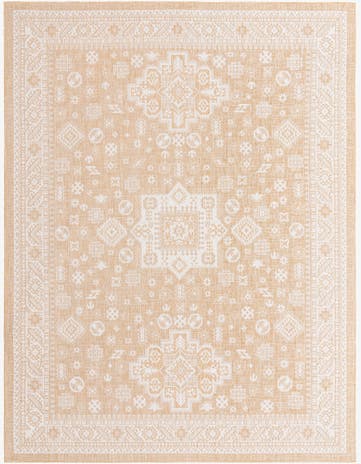 Natural Easy-Clean Aztec Indoor / Outdoor Rug
