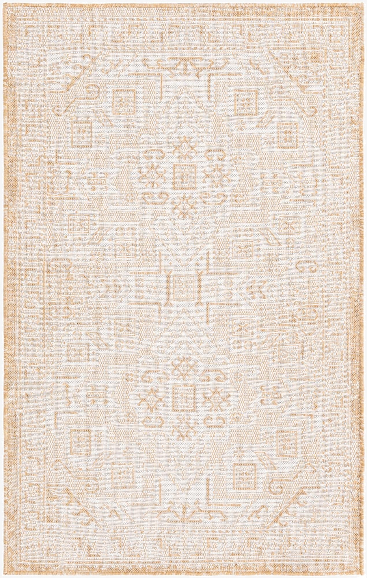 3' x 5' 3  Washable Aztec Indoor / Outdoor Rug