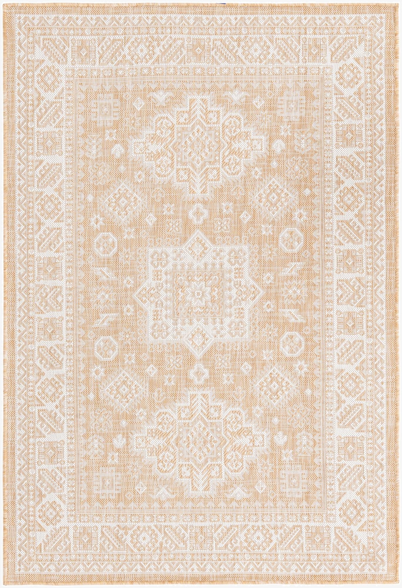 Primary image 4' x 6'  Washable Aztec Indoor / Outdoor Rug