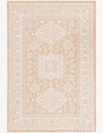Natural Easy-Clean Aztec Indoor / Outdoor Rug