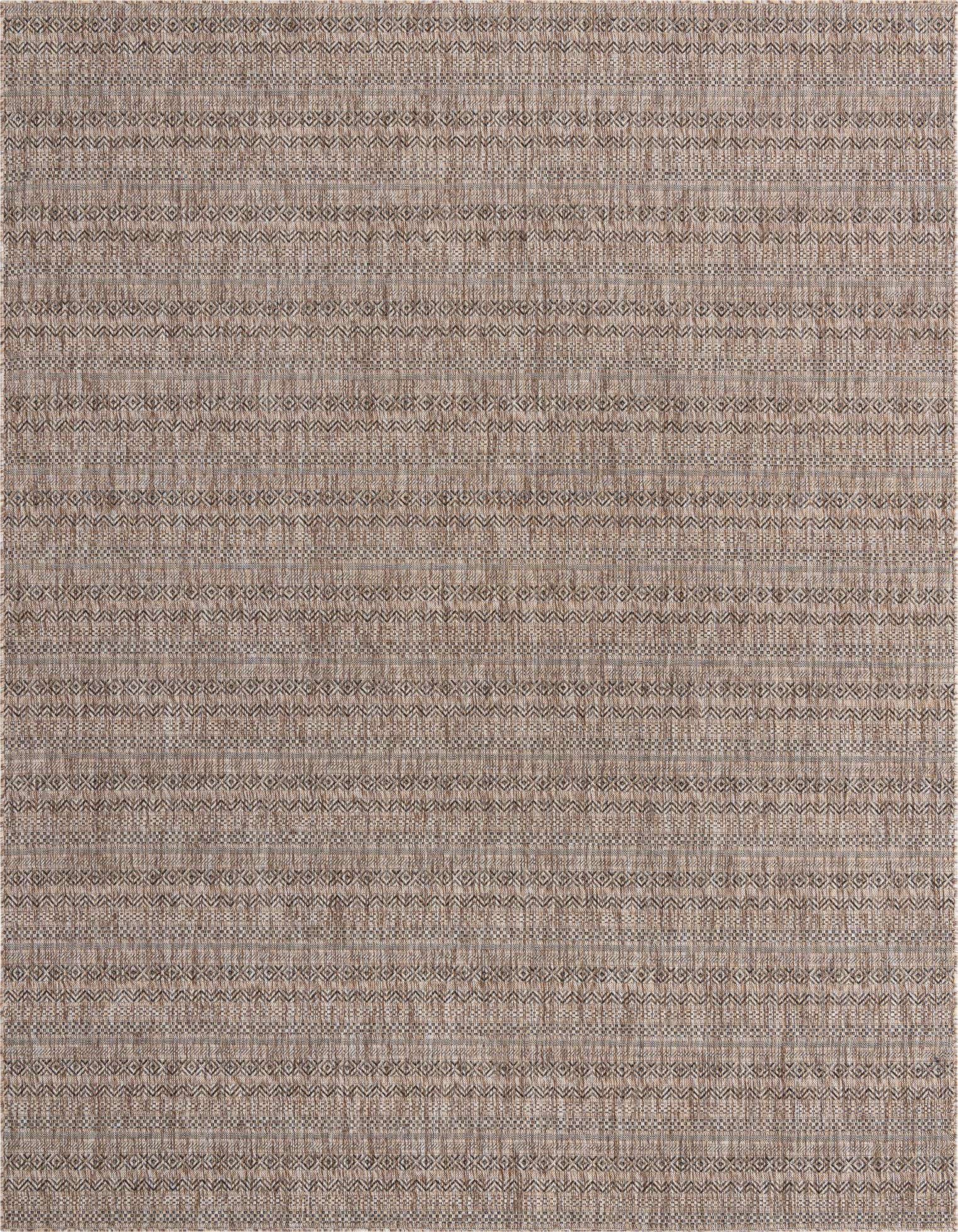 9' x 12' Easy-Clean Striped Indoor / Outdoor Rug