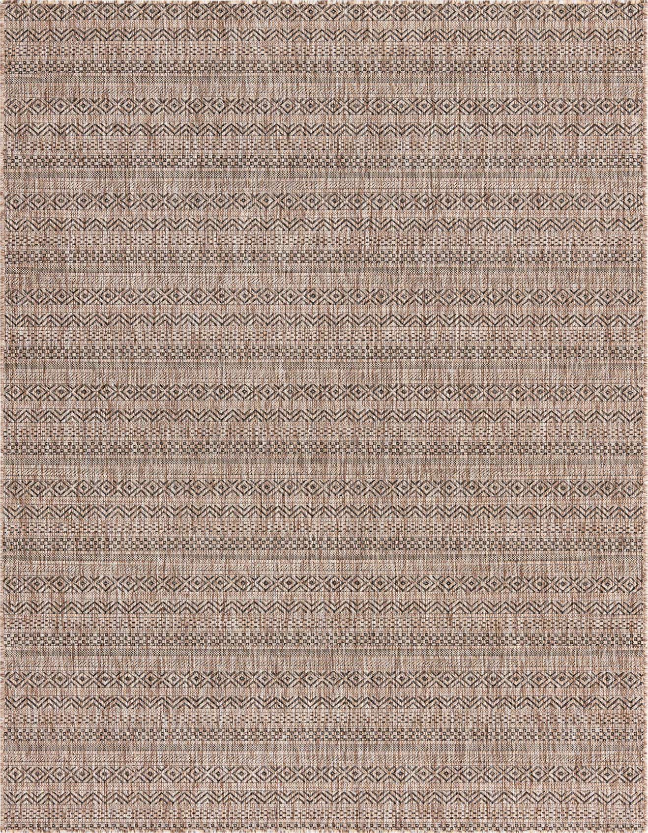 5' 3 x 8' Easy-Clean Striped Indoor / Outdoor Rug
