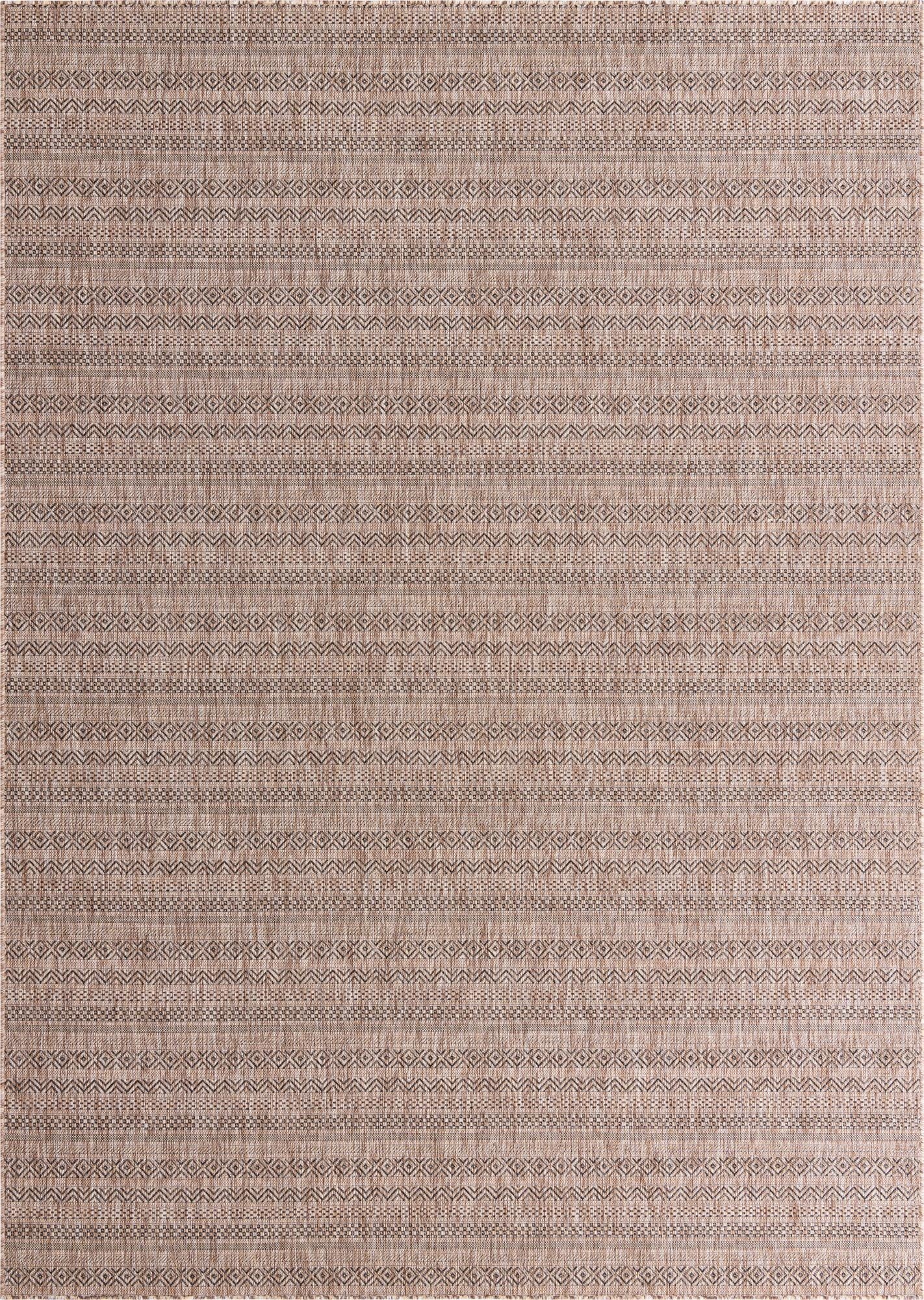 Primary image 7' 10 x 11'  Washable Striped Indoor / Outdoor Rug