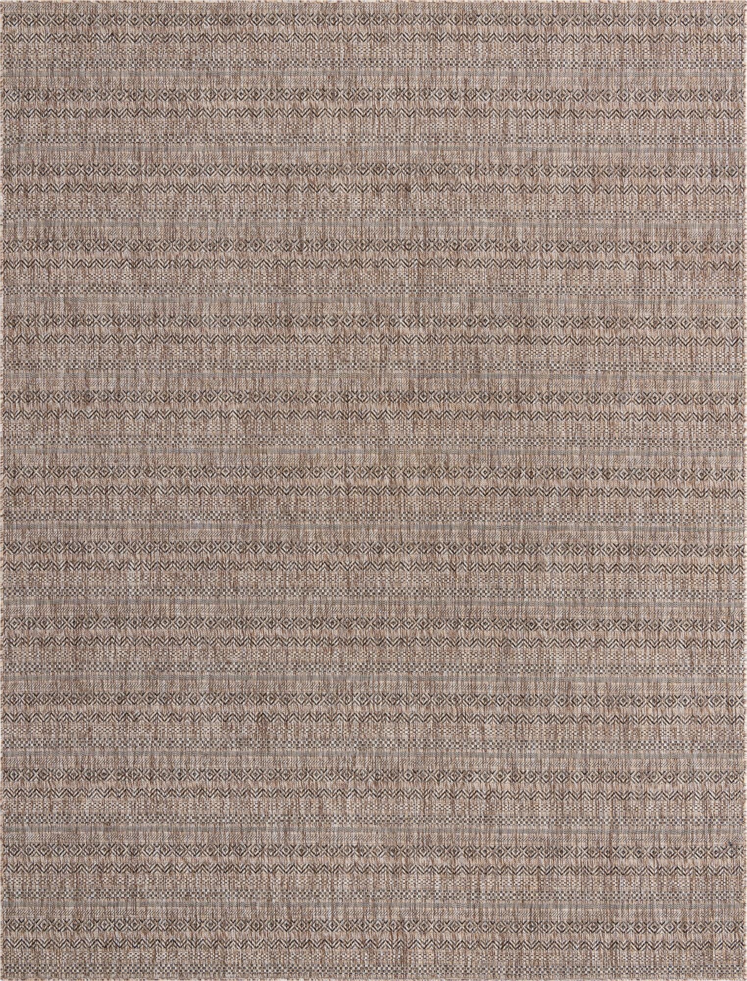 Primary image 9' x 12'  Washable Striped Indoor / Outdoor Rug