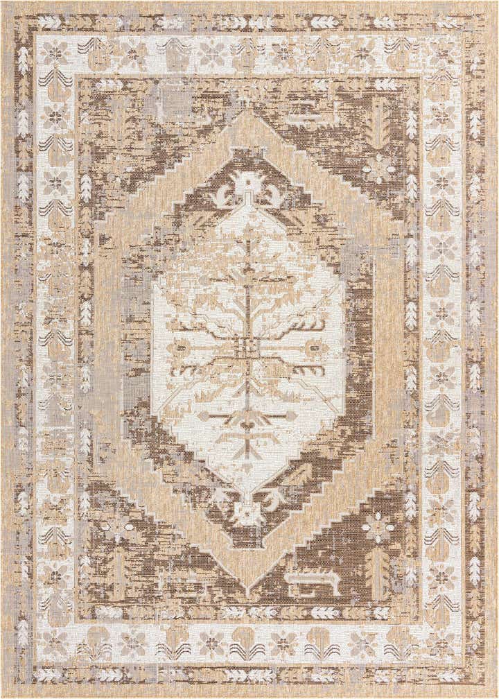 7' 10 x 11' Easy-Clean Traditional Indoor / Outdoor Rug