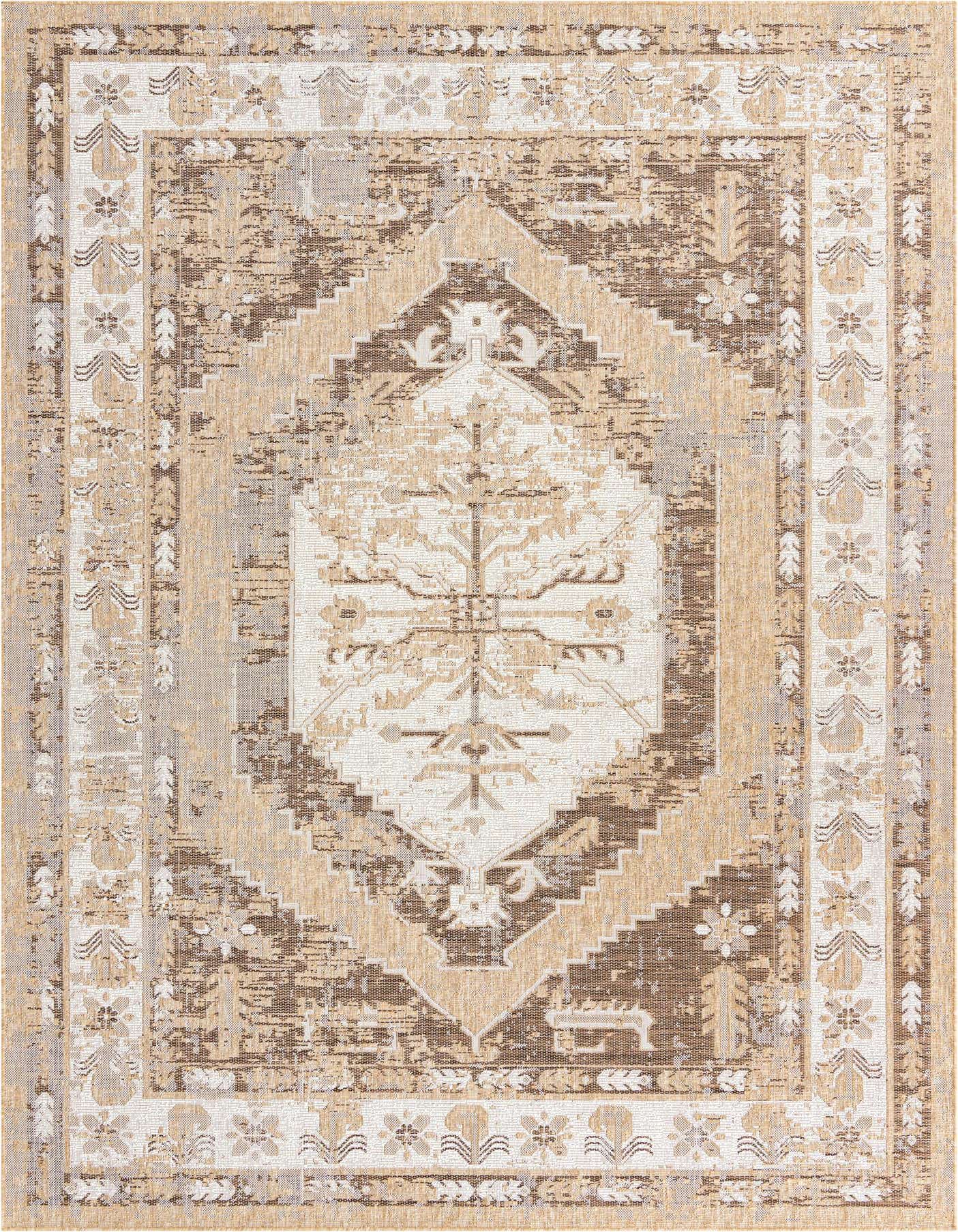7' 10 x 11' Easy-Clean Traditional Indoor / Outdoor Rug