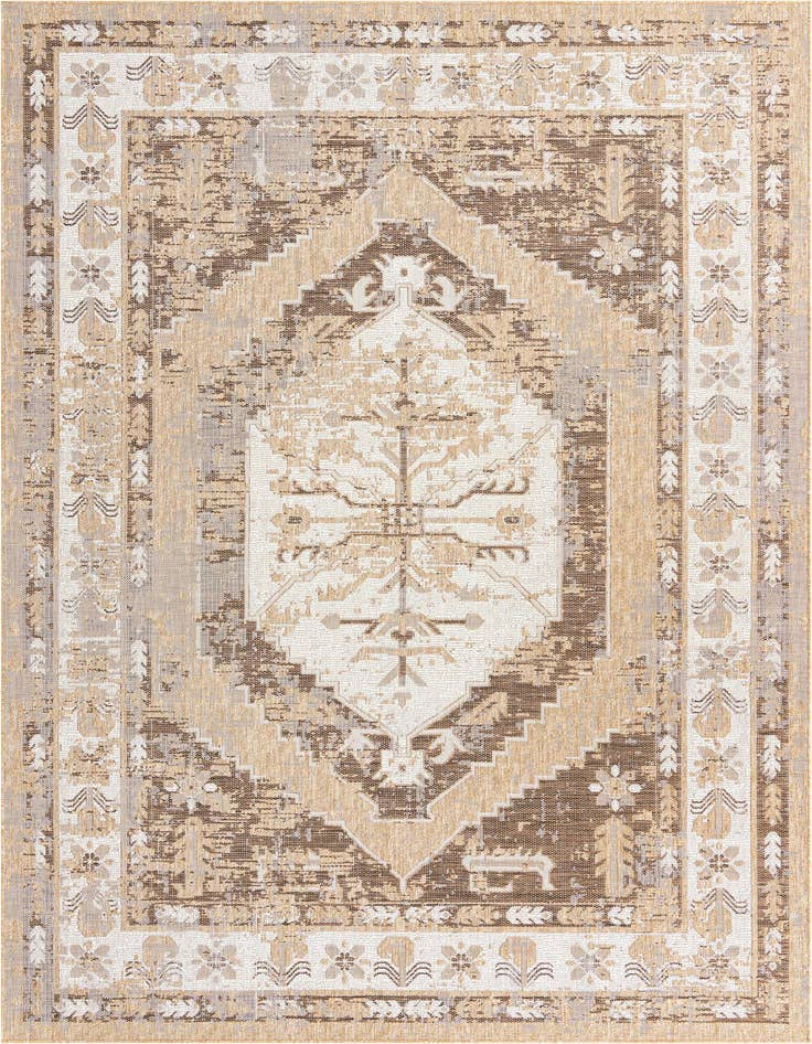Detail image of 7' 10 x 11' Easy-Clean Traditional Indoor / Outdoor Rug