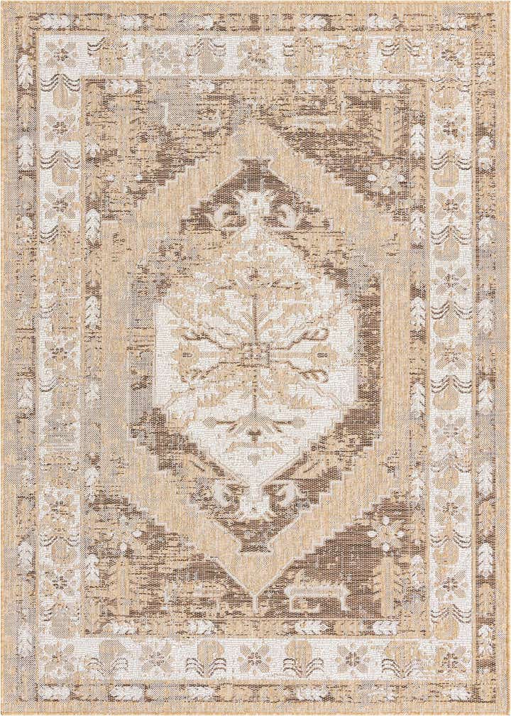5' 3 x 8' Easy-Clean Traditional Indoor / Outdoor Rug