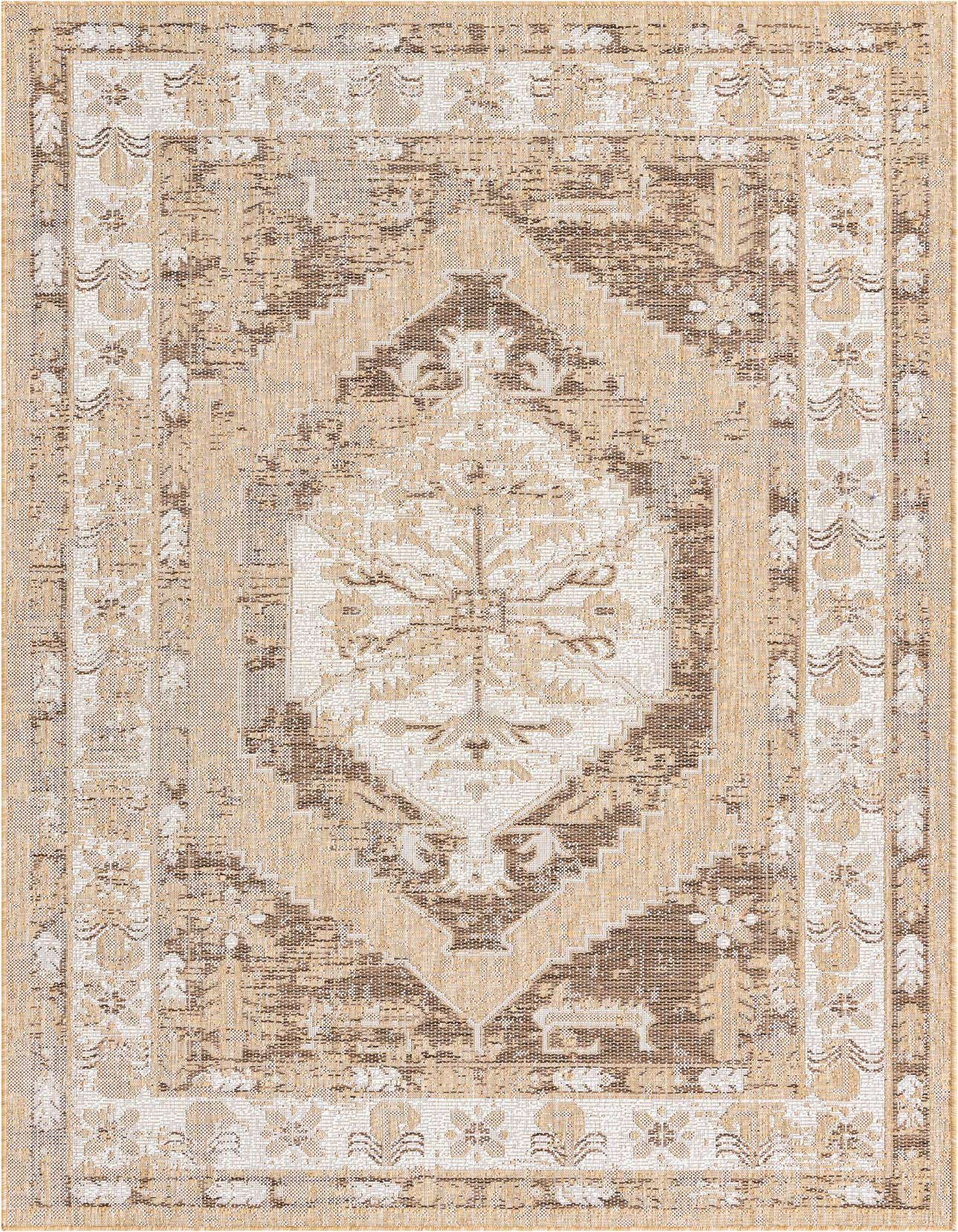 5' 3 x 8' Easy-Clean Traditional Indoor / Outdoor Rug