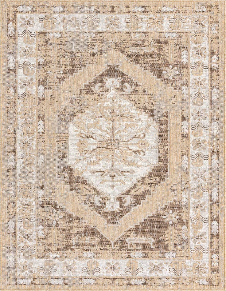 Detail image of 5' 3 x 8' Easy-Clean Traditional Indoor / Outdoor Rug