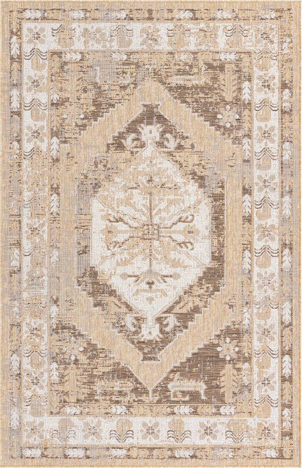 Detail image of 5' 3 x 8' Easy-Clean Traditional Indoor / Outdoor Rug