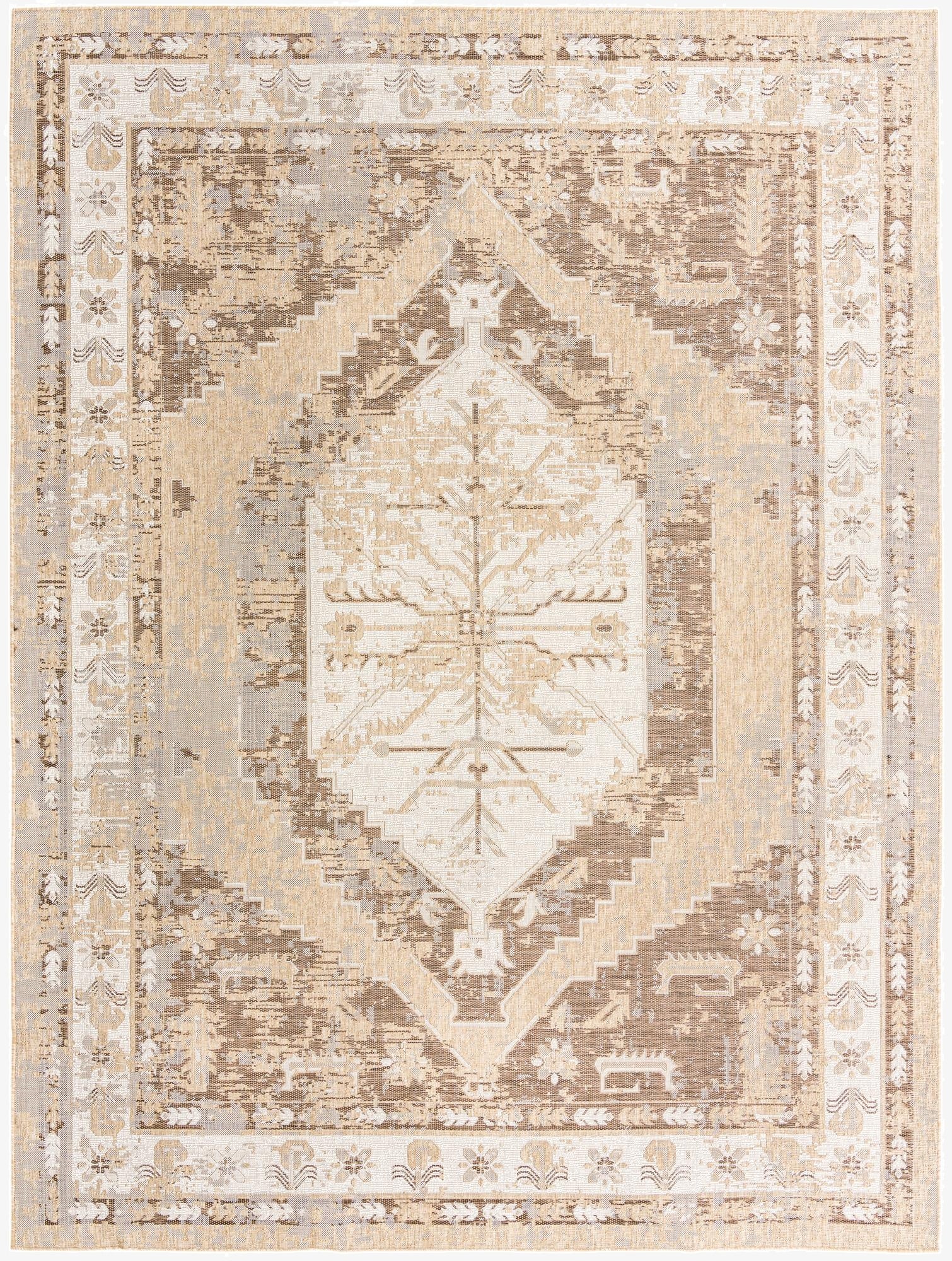 10' x 13'  Washable Traditional Indoor / Outdoor Rug