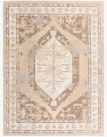 Natural Easy-Clean Traditional Indoor / Outdoor Rug