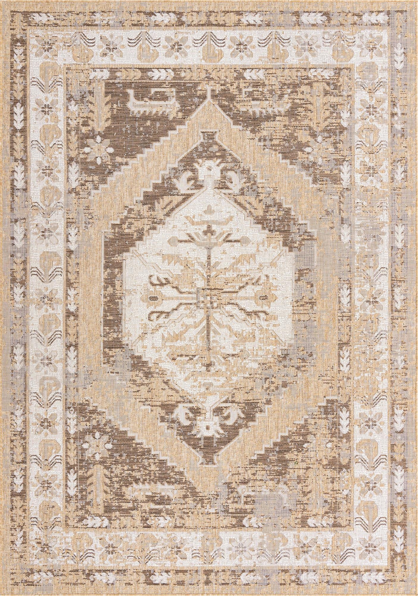 7' x 10'  Washable Traditional Indoor / Outdoor Rug