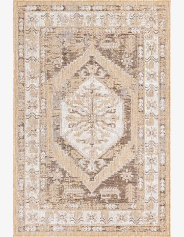 Natural Easy-Clean Traditional Indoor / Outdoor Rug