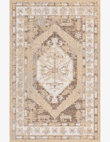 5' 3 x 8' Easy-Clean Traditional Indoor / Outdoor Rug