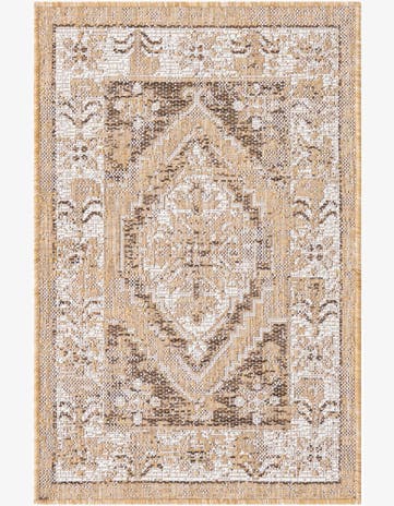 Natural Easy-Clean Traditional Indoor / Outdoor Rug