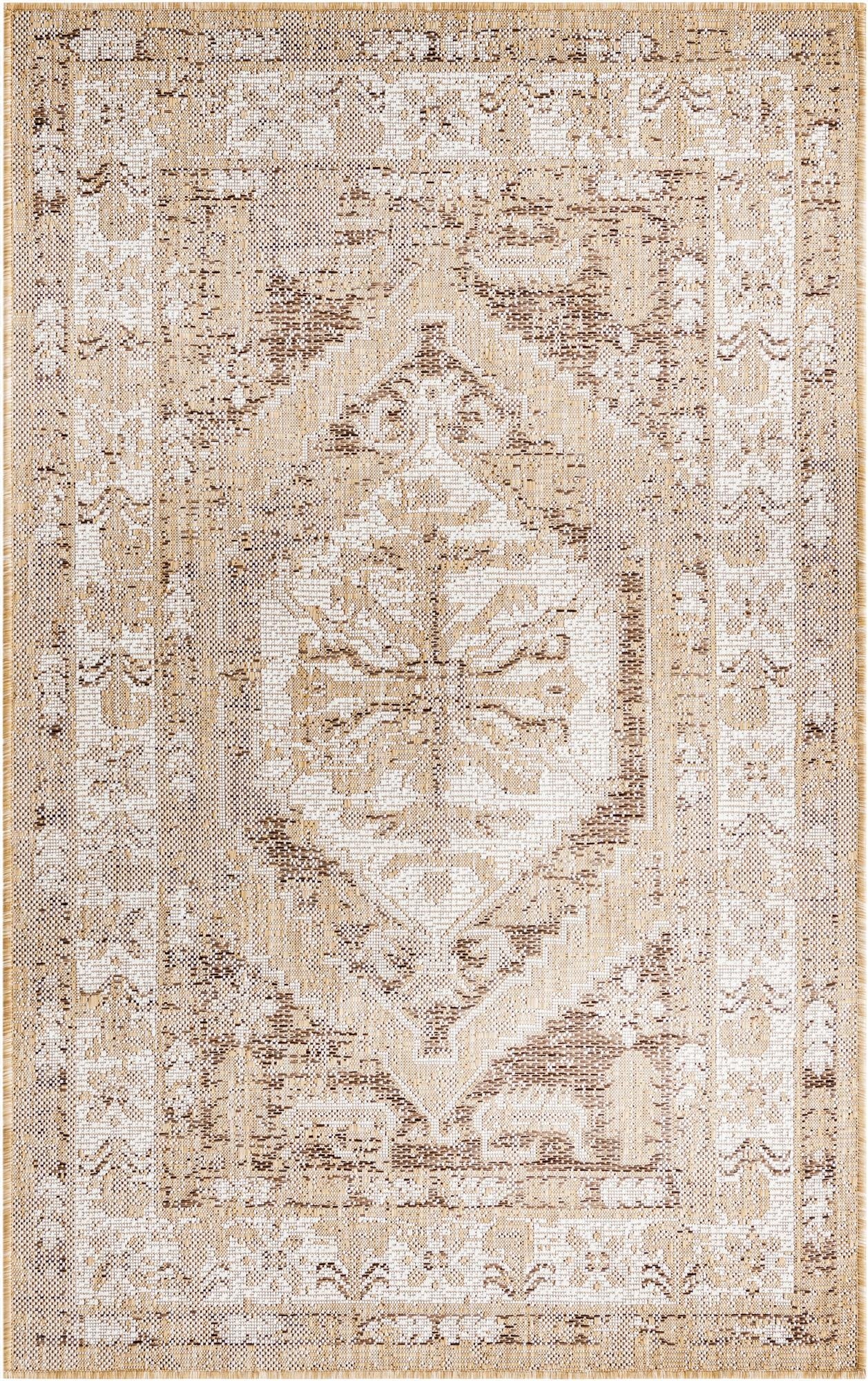 3' x 5' 3  Washable Traditional Indoor / Outdoor Rug
