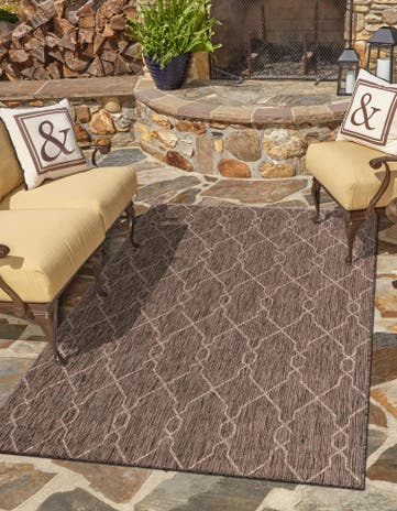6' x 8' 10 Easy-Clean Trellis Indoor / Outdoor Rug