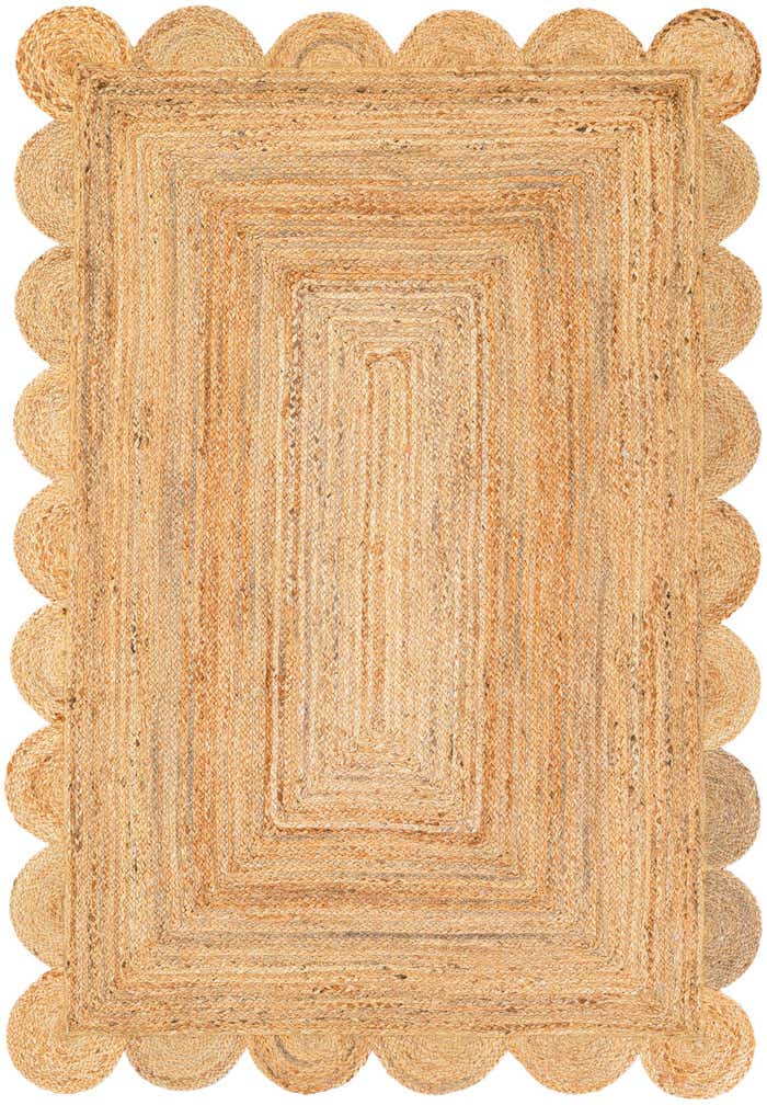 4' 1 x 6' 1 Hand Woven Scallop Braided Jute Rug