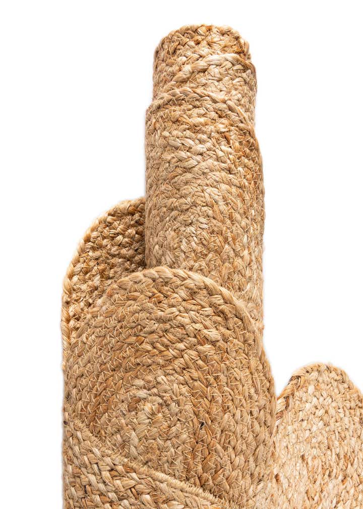 7' 10 x 10' Hand Woven Scallop Braided Jute Rug