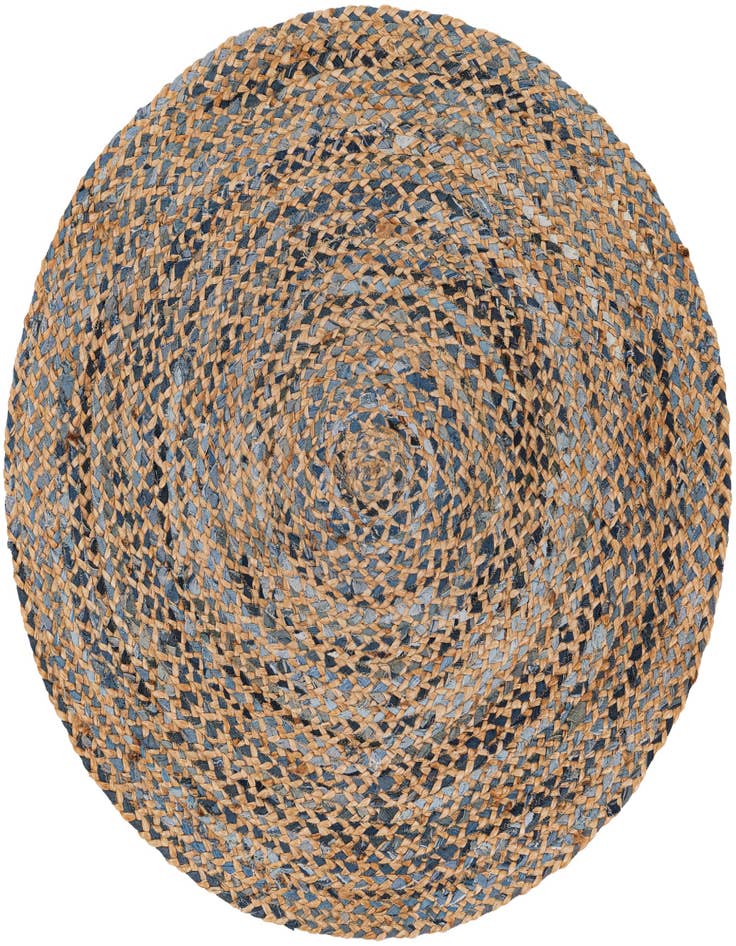 Detail image of 4' 1 x 4' 1  Hand Braided Chindi Round Rug