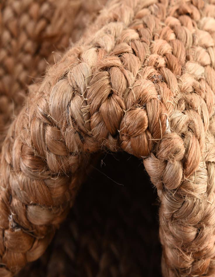 Detail image of 5' 1 x 5' 1 Handmade Braided Jute Luxe Round Rug